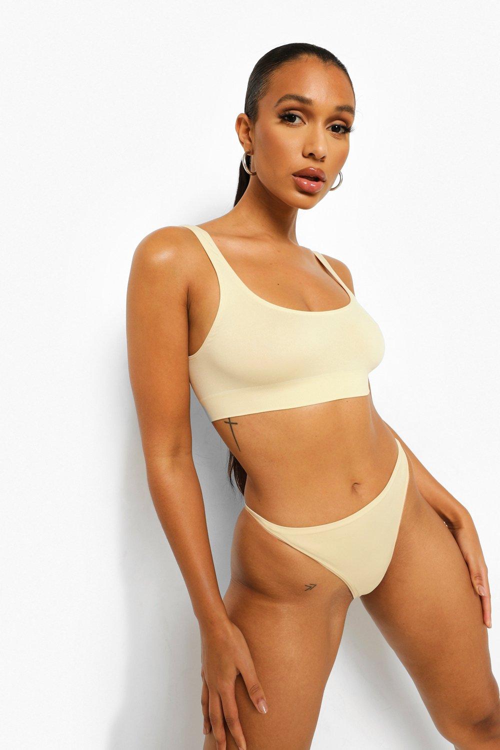 Second Skin Brushed Dip Front Thong Boohoo Uk 