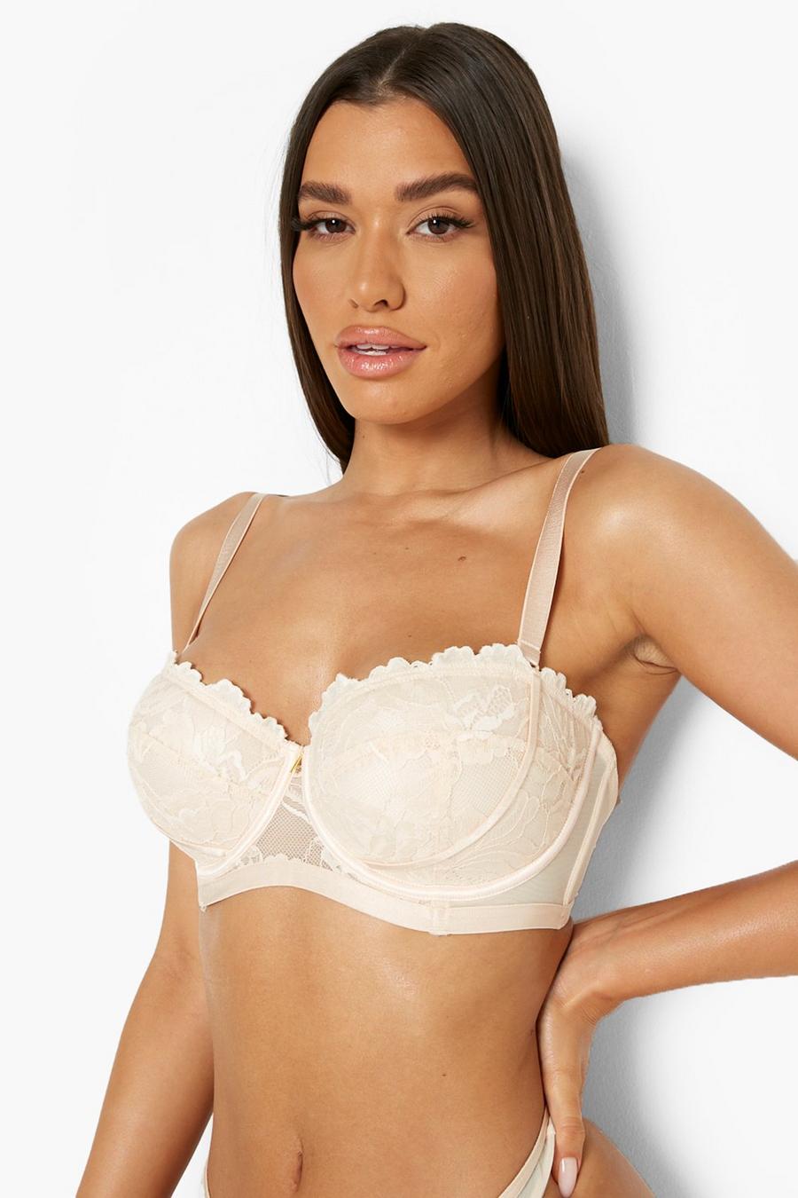 Nude Fuller Bust Lace Multiway Balcony Bra image number 1