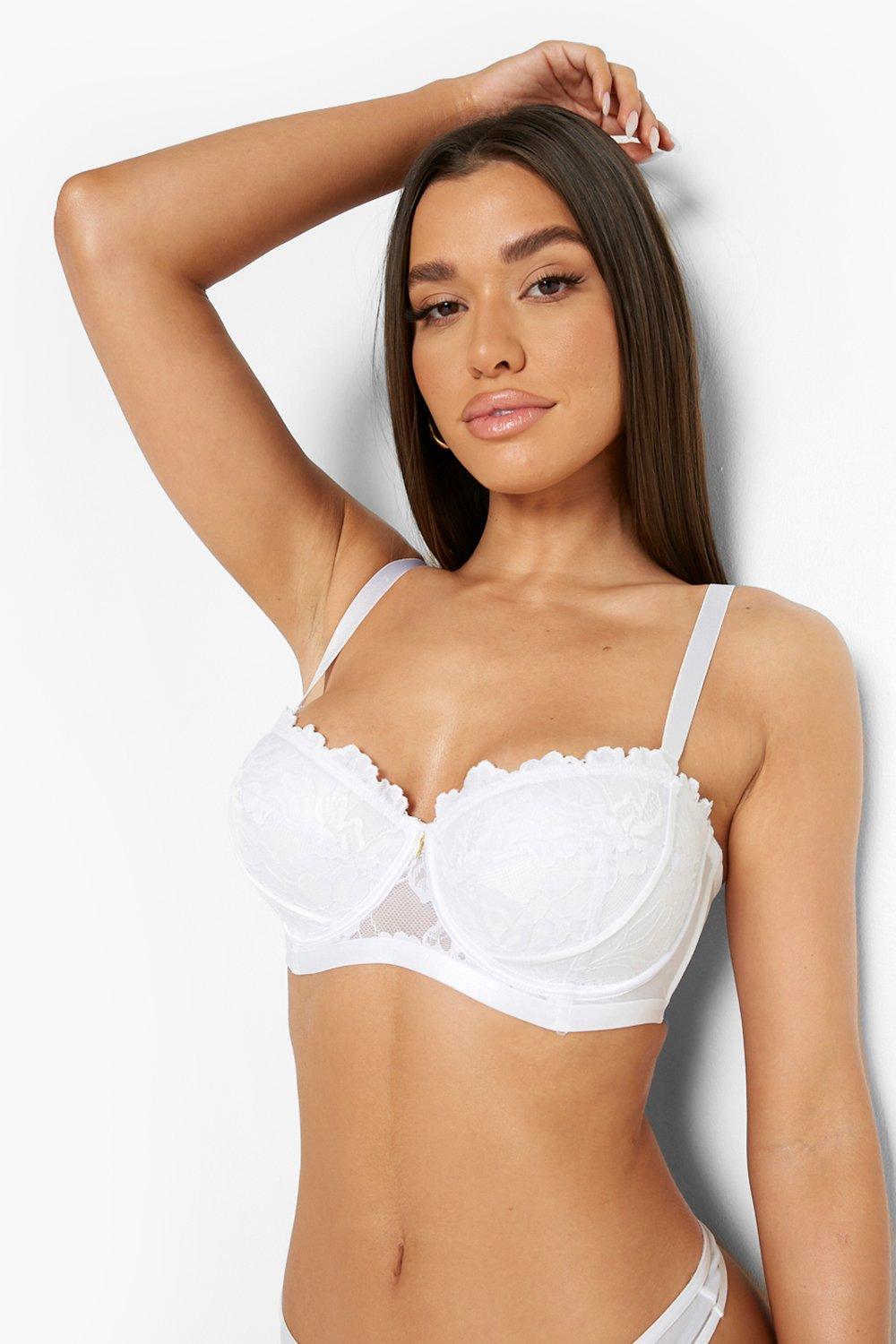 DeDeadstock White Chantelle Flower & Paisley Lace Bra - הלבשה תחתונה