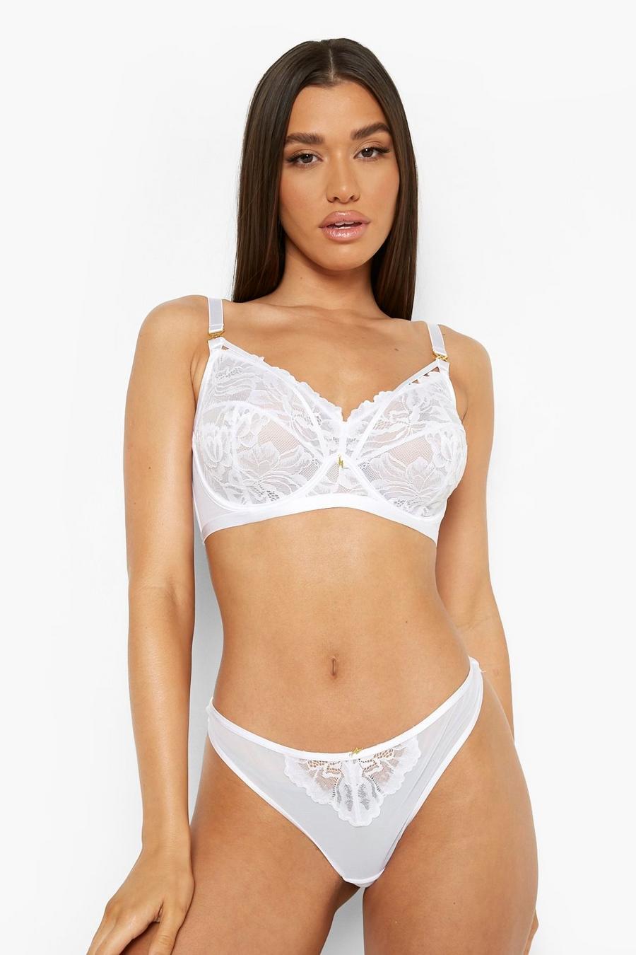 White Fuller Bust Lace Underwire Bra image number 1