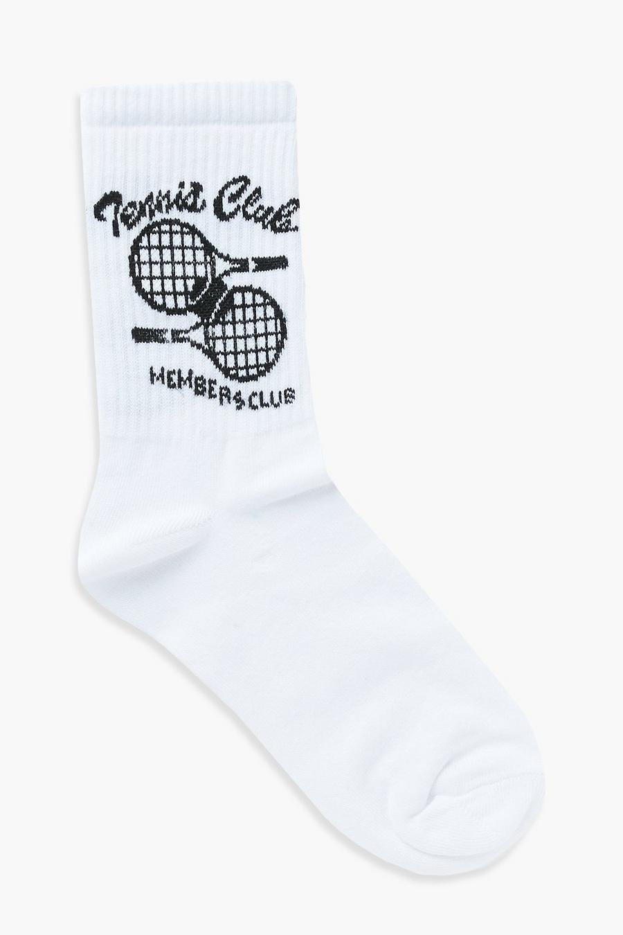 Black Members Only Slogan Tennis Sports Sock image number 1