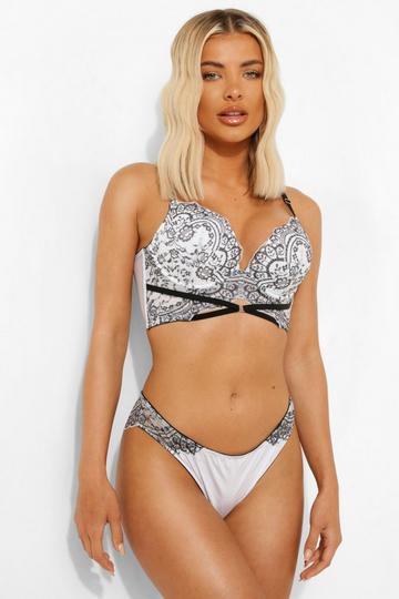 Corded Contrast Lace Brazilian black