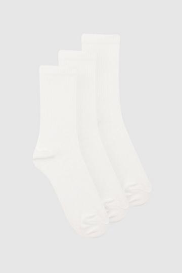 White Plain Sports Socks 3 Pack