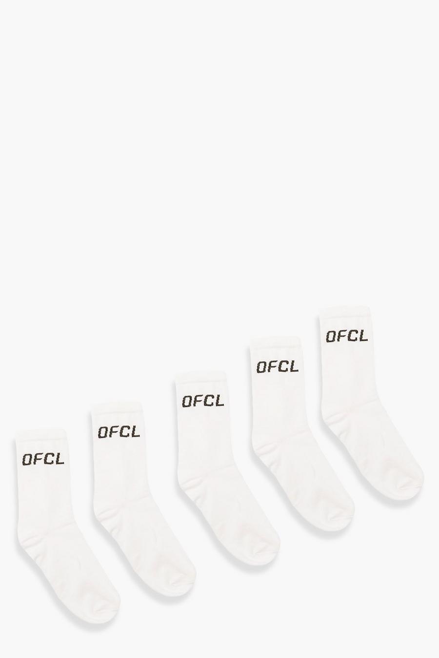 White Ofcl Sports Socks 5 Pack image number 1