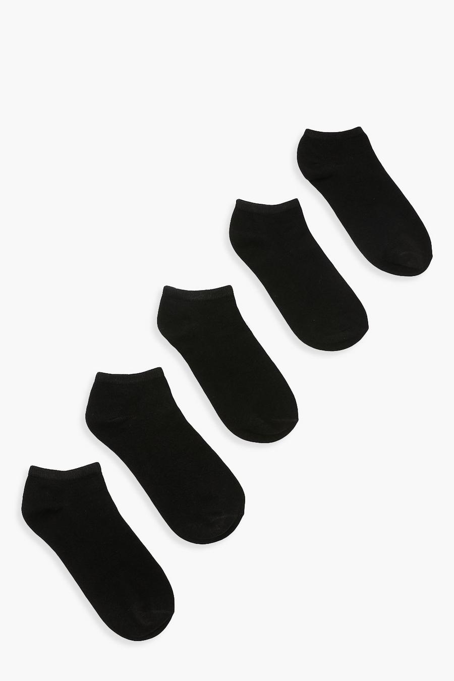 Black Trainer Socks 5 Pack image number 1