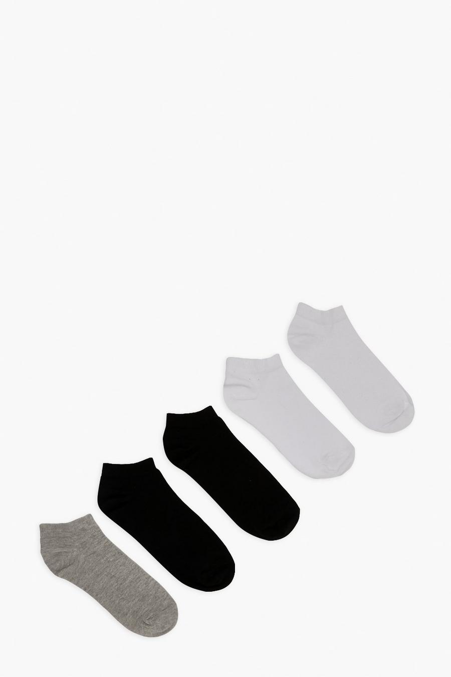 Pack de 5 pares de calcetines para zapatillas deportivas, Multicolor
