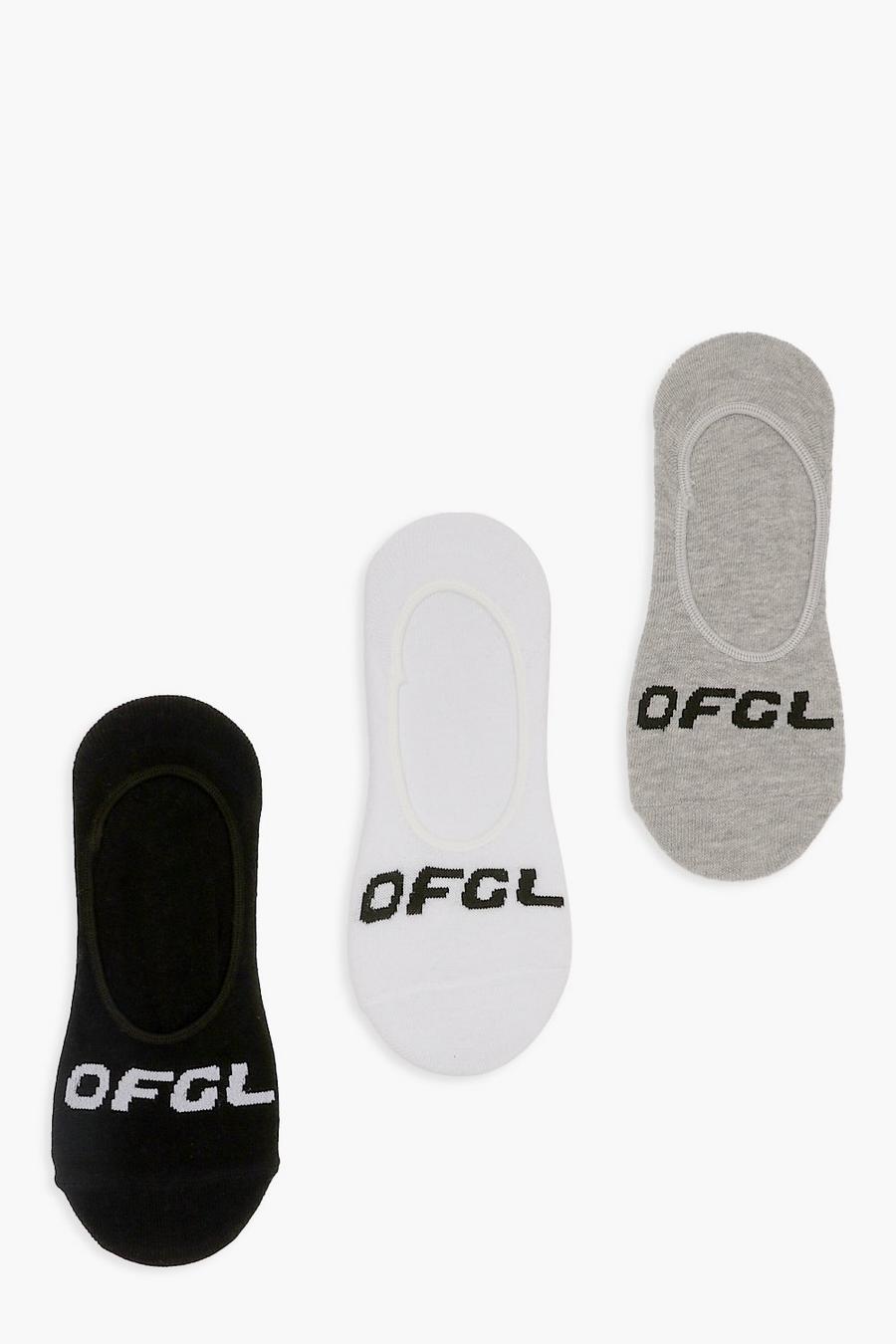 Multi Ofcl Branded Invisible Socks 3 Pack image number 1