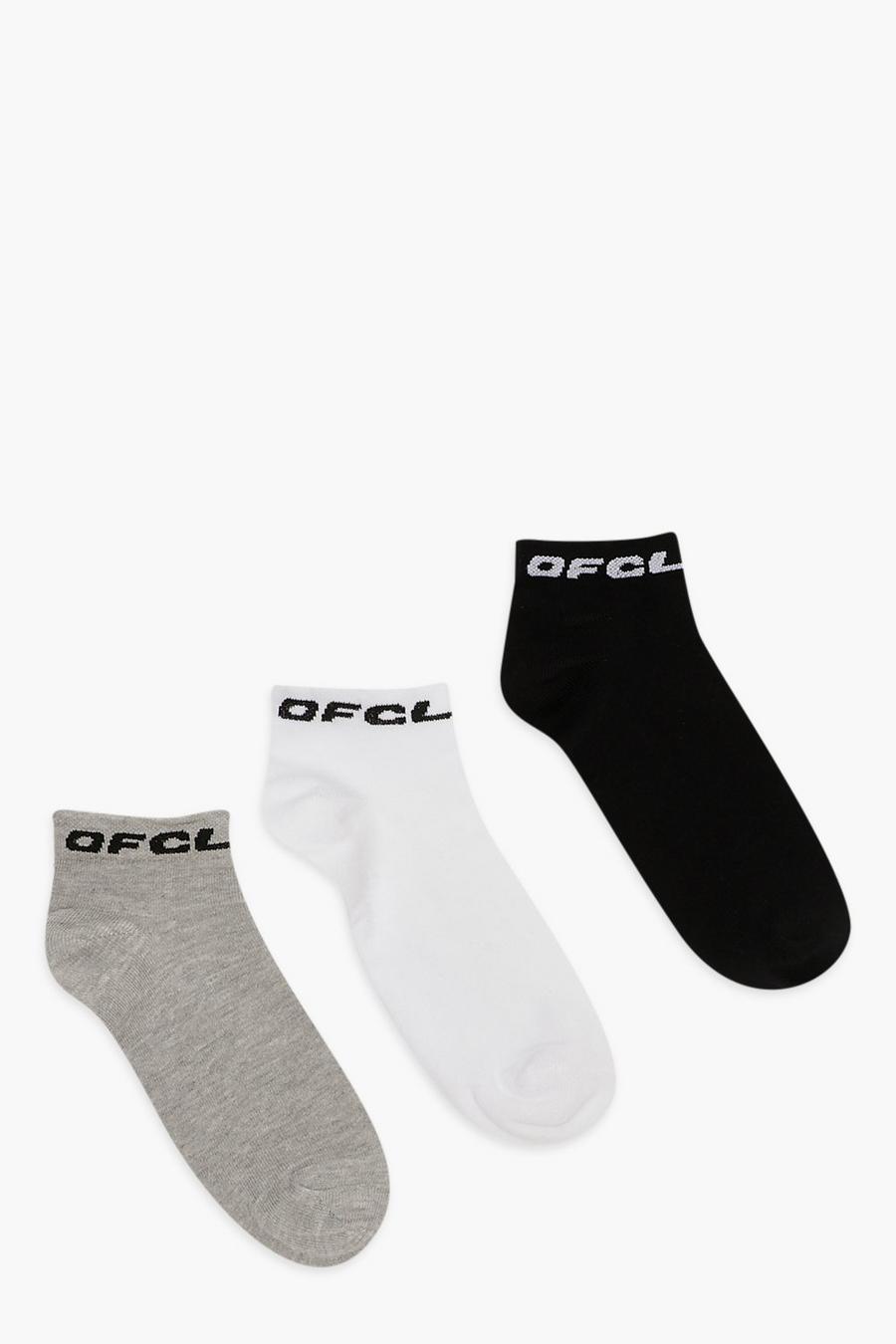 Pack de 3 pares de calcetines con marca Ofcl, Multicolor image number 1