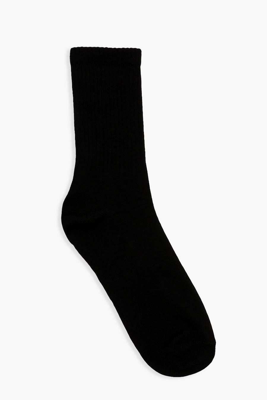 Black Single Pair Tennis Sport Socks image number 1