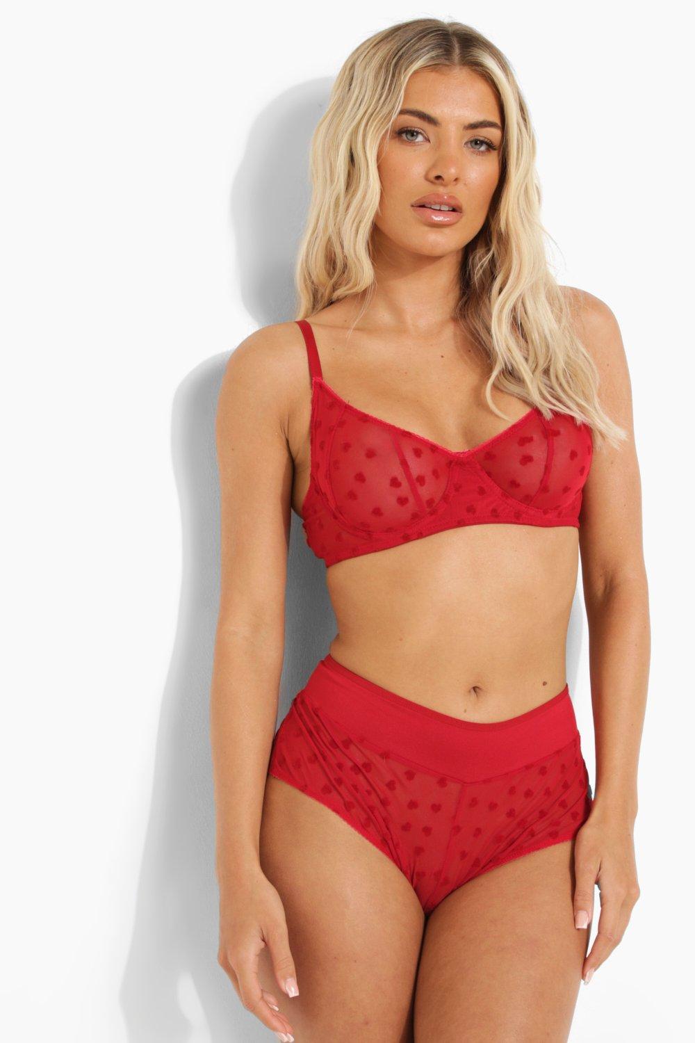 Red store heart bralette