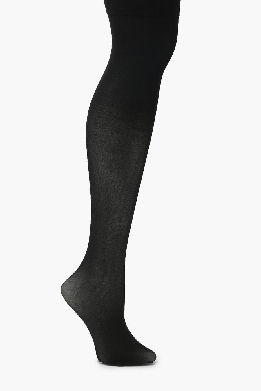 Black Plain Top Stockings image number 1