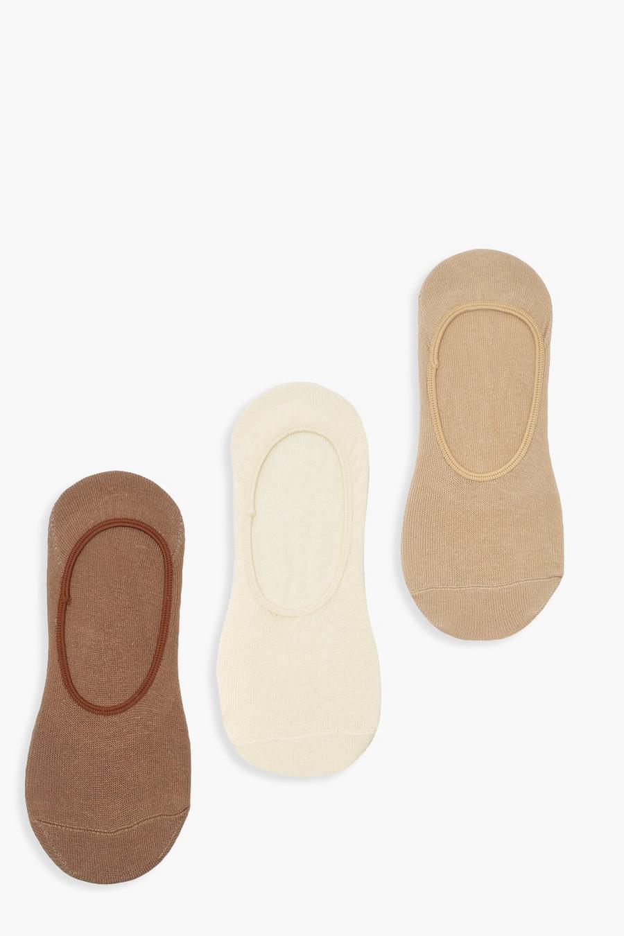 3 Pack Nude Tones Invisible Socks image number 1