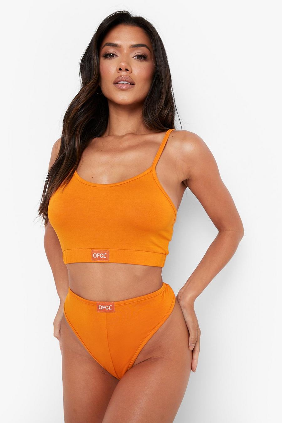 Terracotta orange Ofcl Jersey Thong image number 1