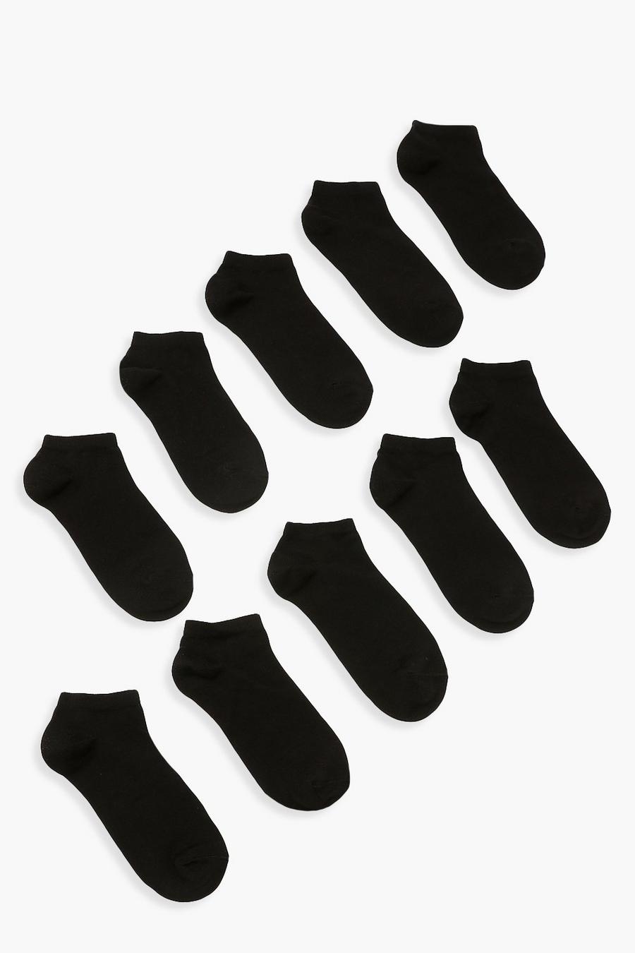 Pack de 10 calcetines de deporte básicos, Black negro