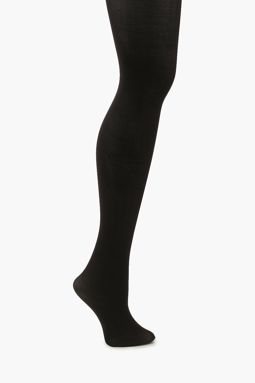 Black 2 Pack Women Plus Size Opaque Microfiber Tights UK size 18 - 22
