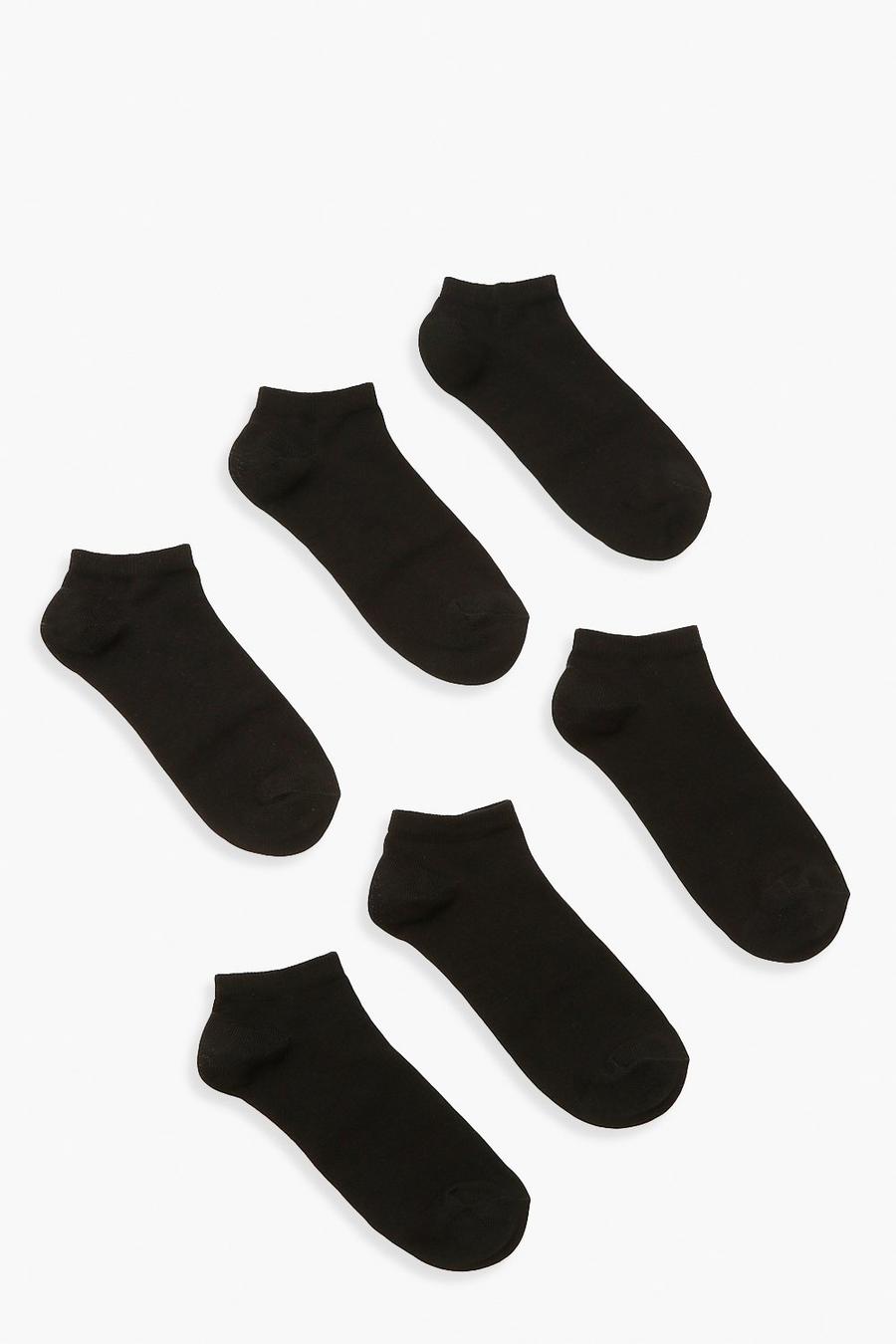 Black nero Trainer Socks 6 Pack image number 1