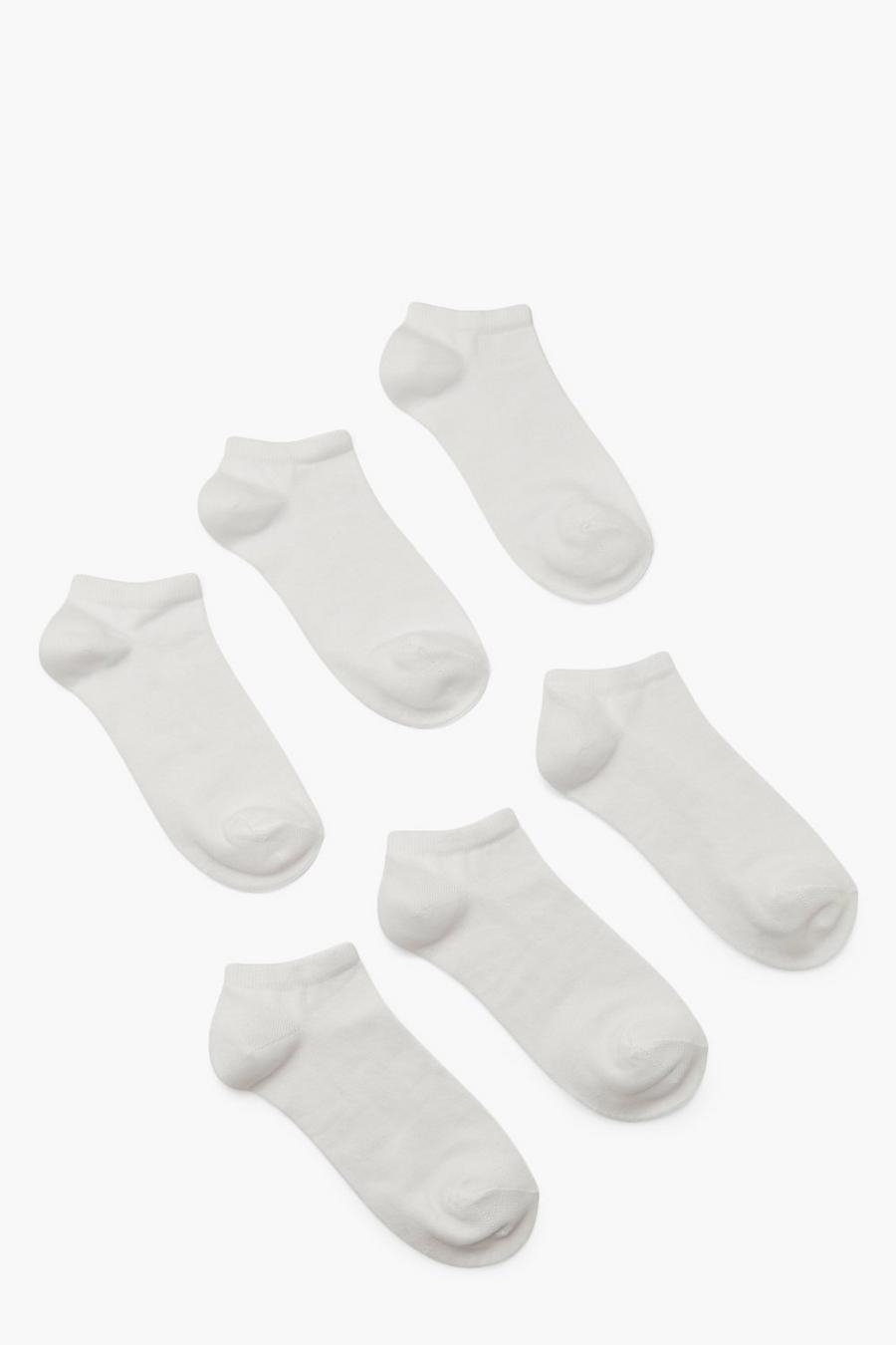 White Trainer Socks 6 Pack image number 1