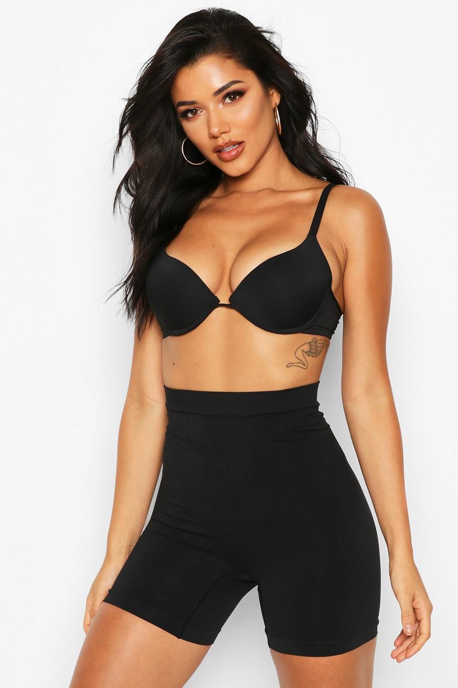 Black Seamless High Waist Control Shaping Short image number 1