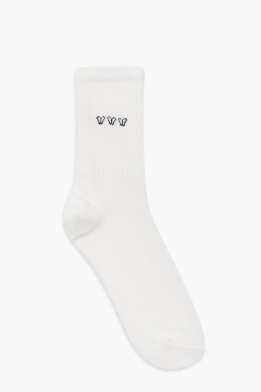 White vit Butterfly Sports Sock image number 1