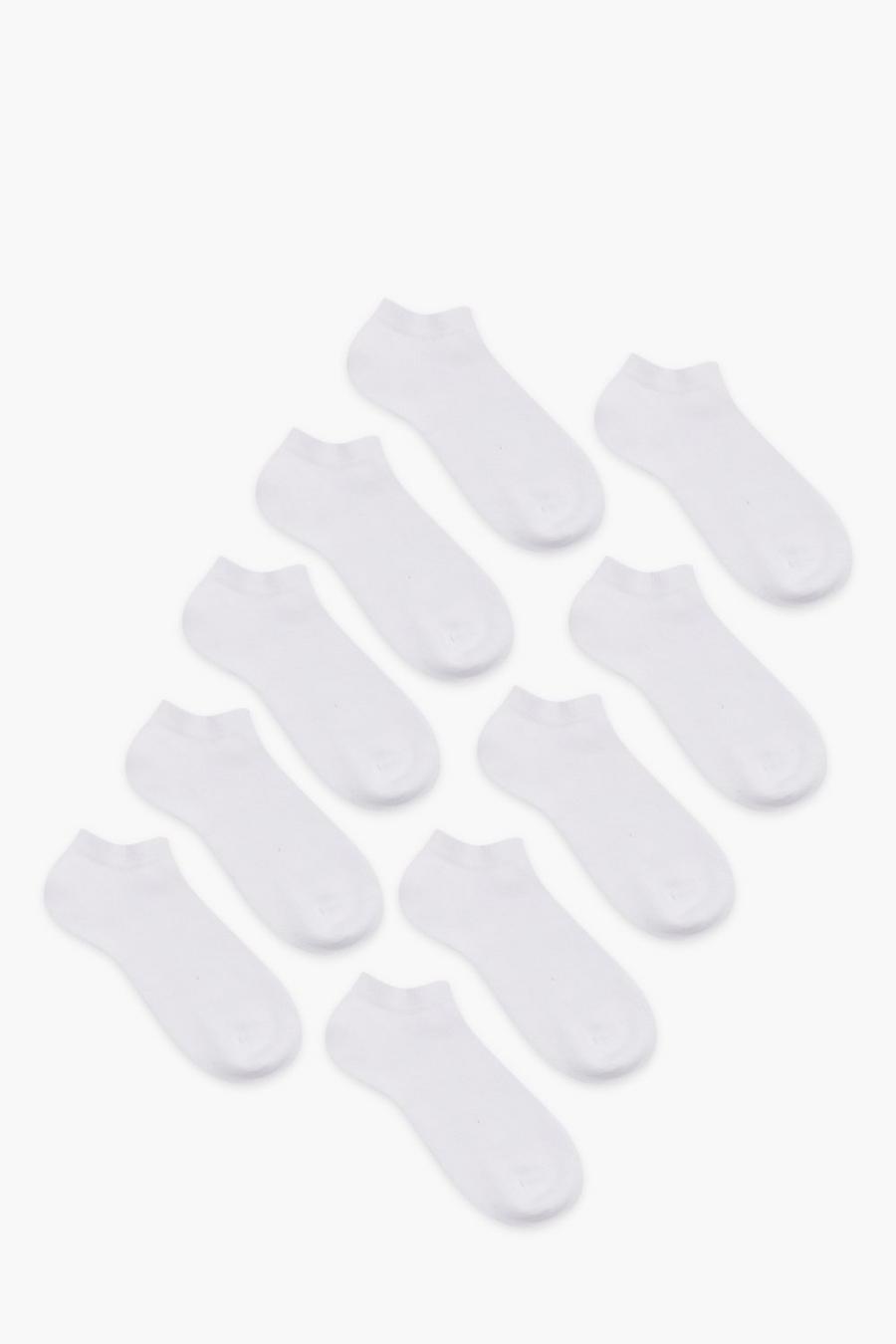 White 10 Pack Trainer Socks