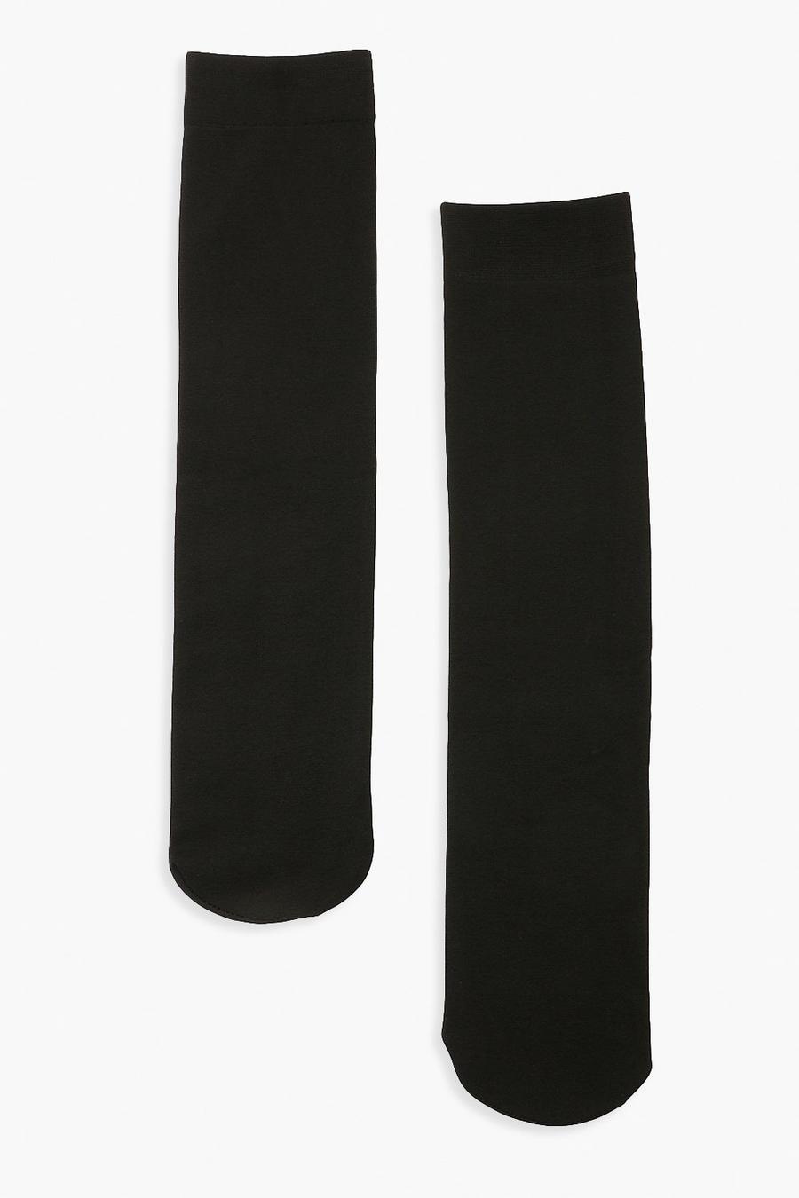 זוג בודד של גרבי ברך תרמיים בצבע שחור image number 1