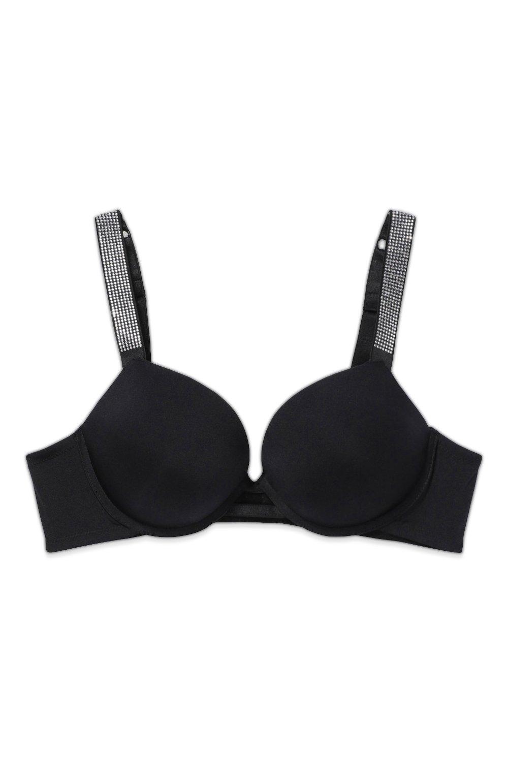 Diamante Strap Detail Super Push Up Bra