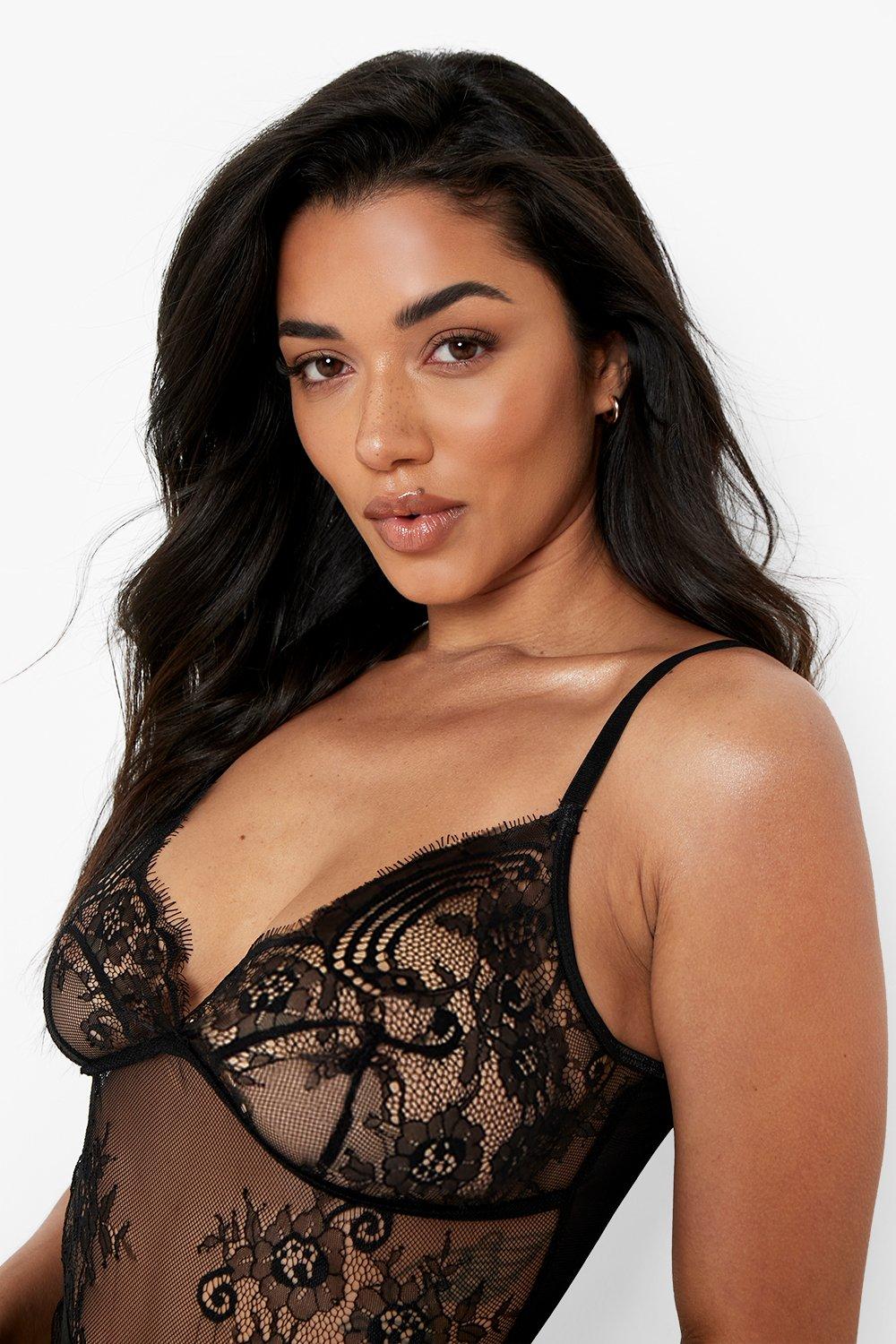 Eyelash Trim Lace Bodysuit