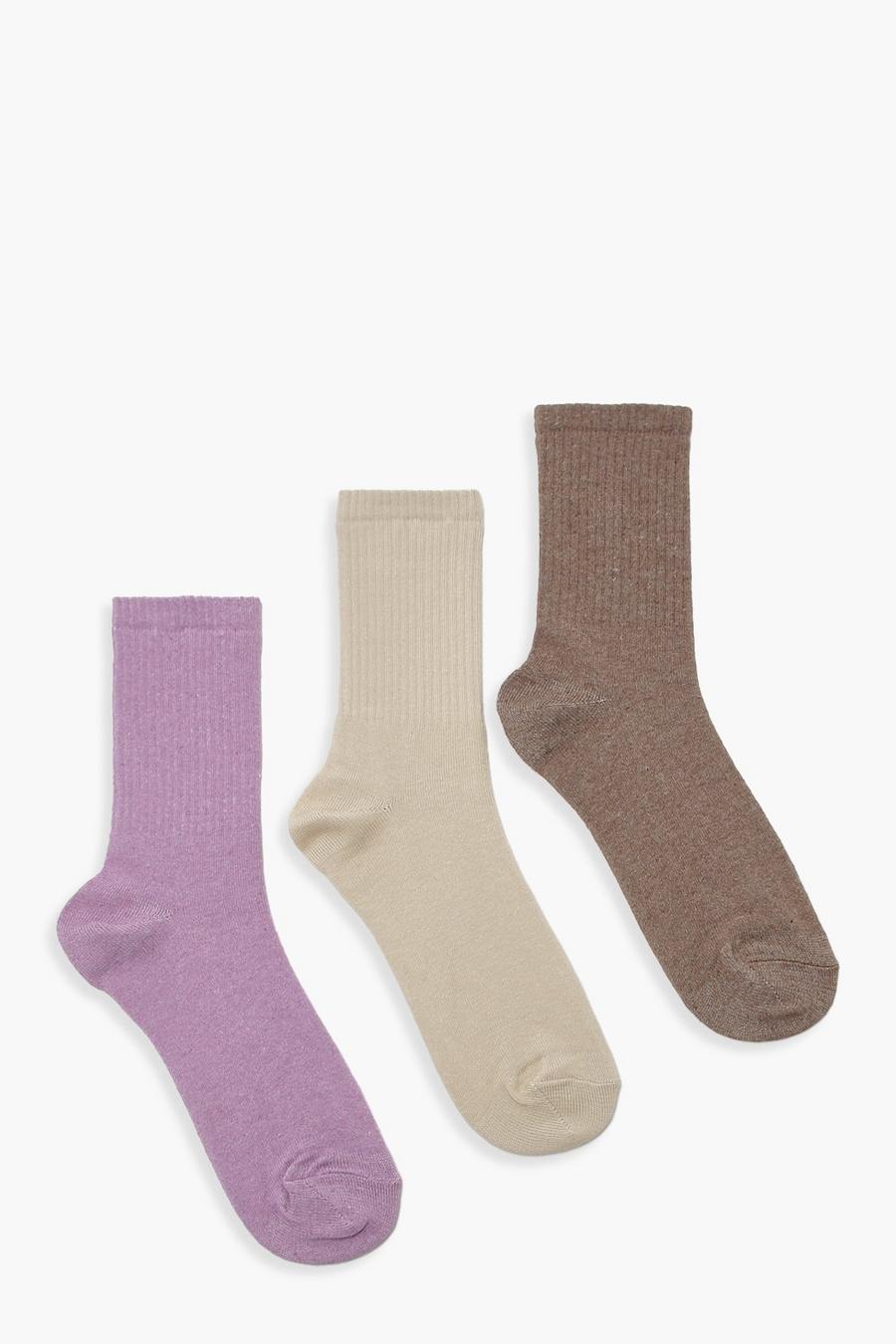 Multi Neutral Tonal Socks 3 Pack image number 1