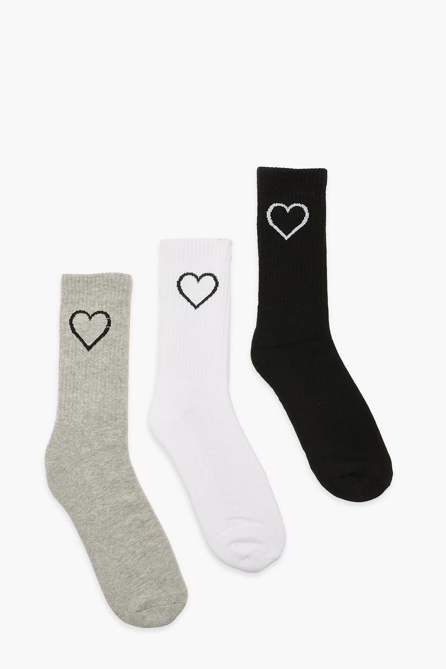 Multi Tonal Heart Socks 3 Pack image number 1