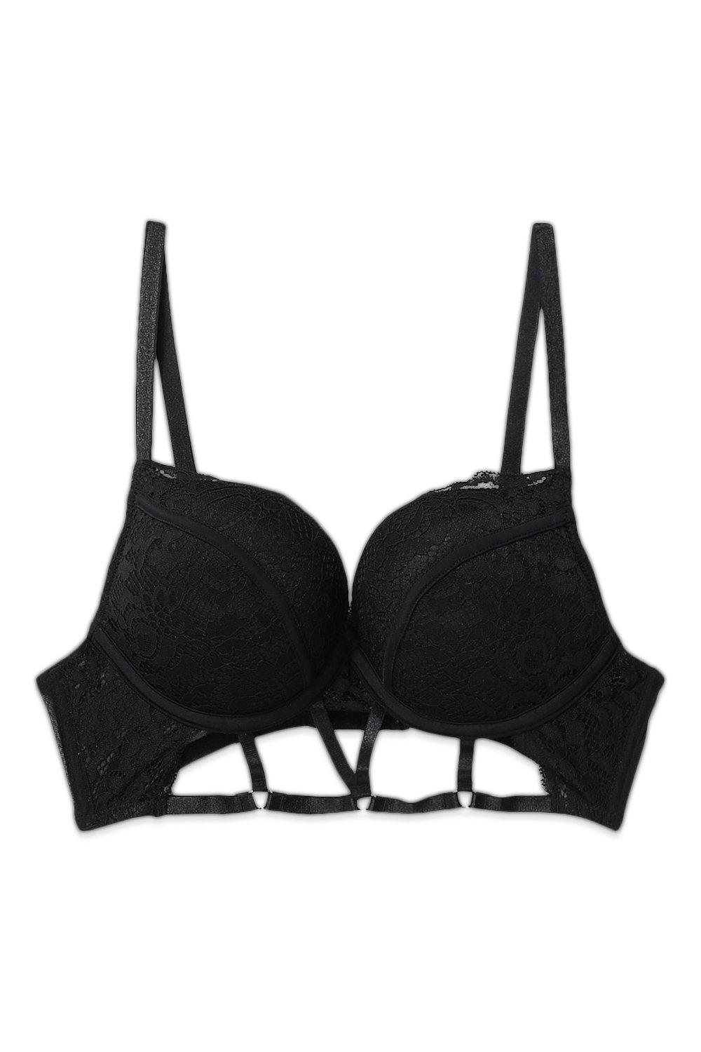 Buy Victoria's Secret PINK Black Lace Super Push Up Bra from Next