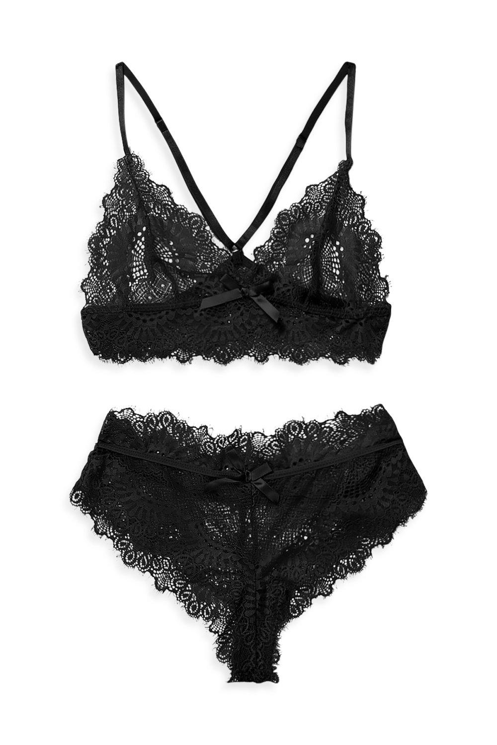Conjunto lencero de San Valentin con bralette de encaje boohoo ES