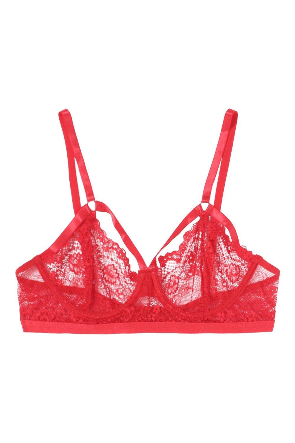 Buy Marks & Spencer Poly Mix Lace Sweetheart Neck Bra - Red Online