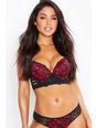 Black Strapping Wing Super Push Up Bra