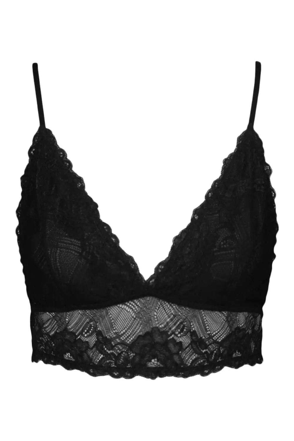 Black Lace Triangle Bralette alternative image