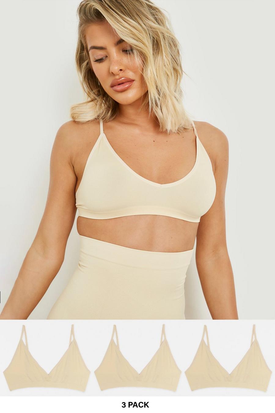 Nude color carne 3 Pack Seamfree Triangle Bralet