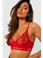 Red Woman Tape Lace Underwire Bra