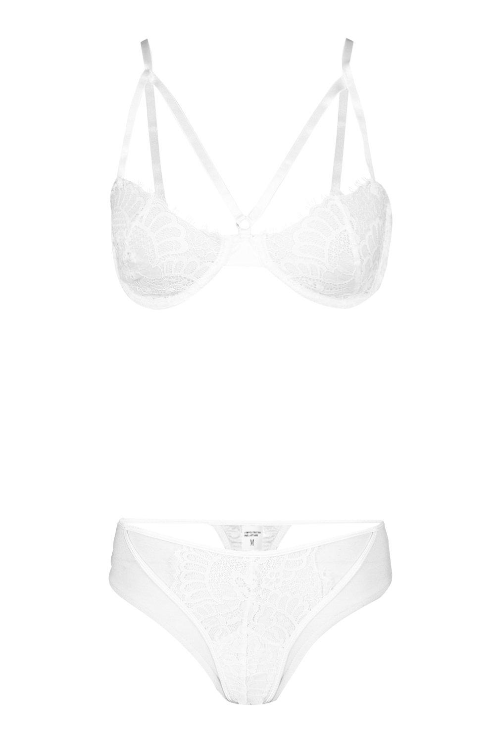 Eyelet Lace Cutout Bra in White  Cutout Bralette - Women's Bras – Negative  Underwear