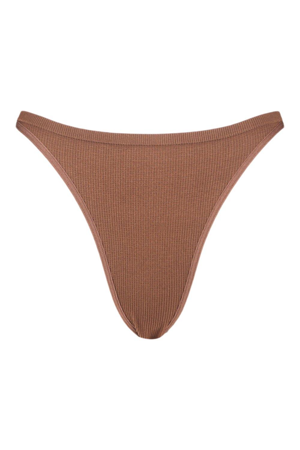 Ribbed Seamless Dip Front Thong