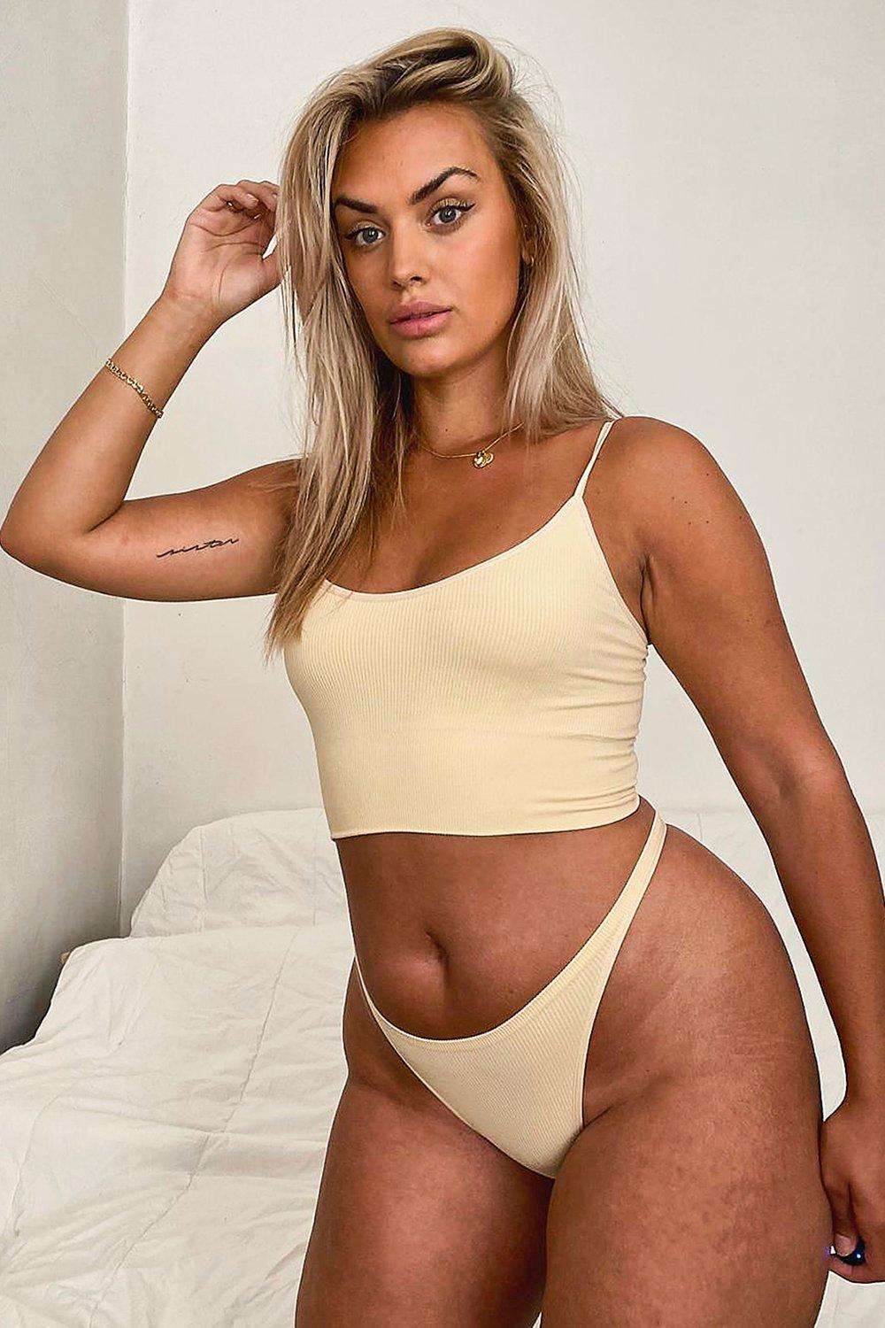 Ribbed Seamless Dip Front Thong