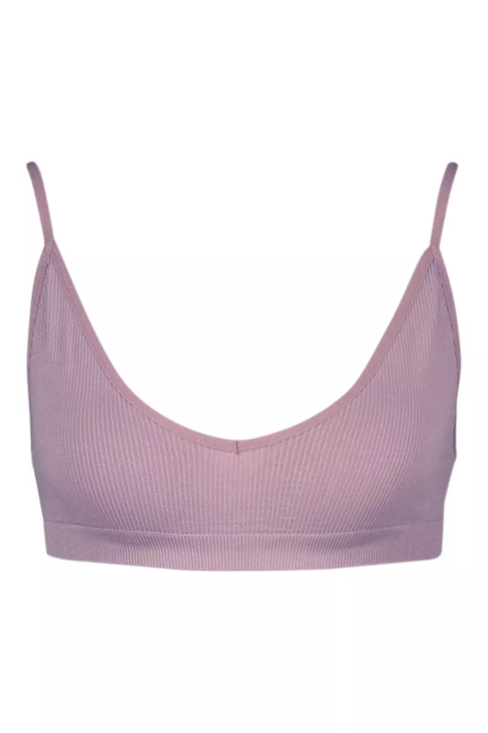 Mocha Ribbed Seamless Triangle Bralet alternative image