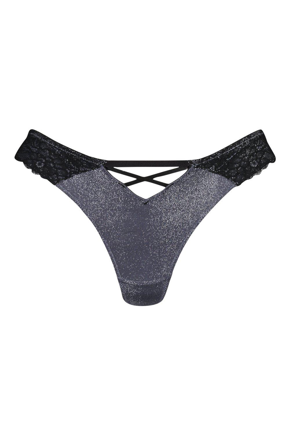 Shimmer Cross Front Thong