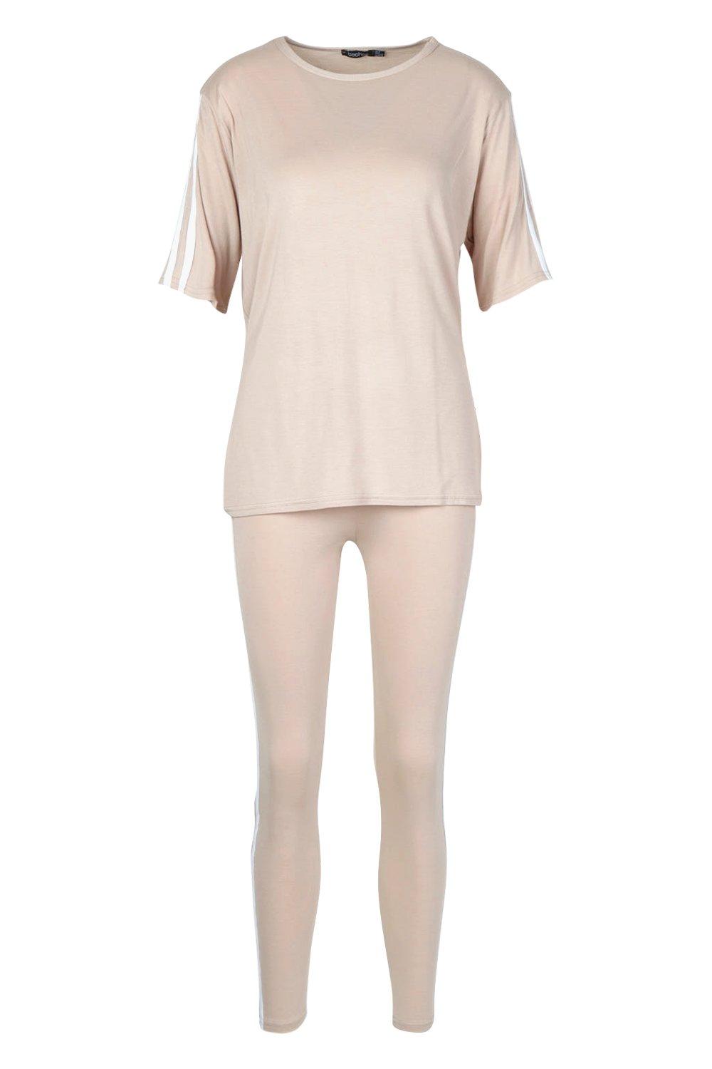 Short sleeve side stripe lounge set new arrivals
