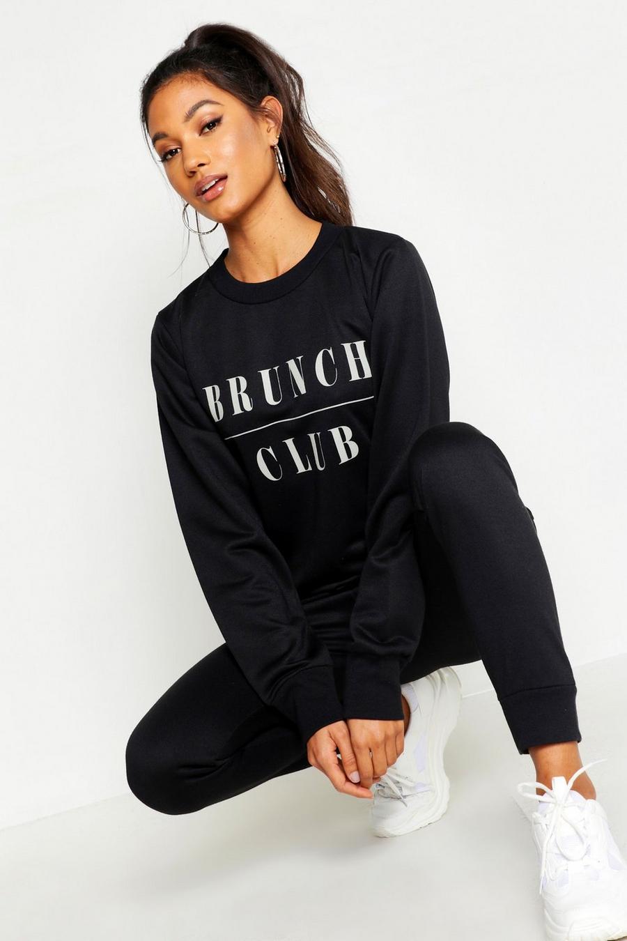 Black Mixa & Matcha "Brunch Club" Sweatshirt image number 1