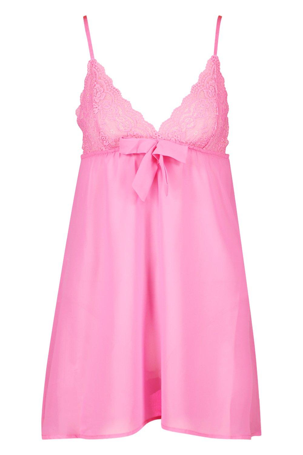 boohoo Valentine's Lace and Bow Babydoll - ShopStyle Lingerie