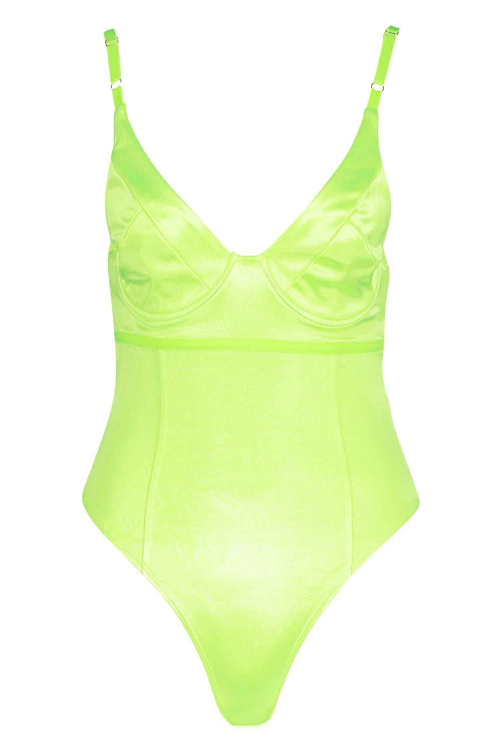 Neon cheap satin bodysuit