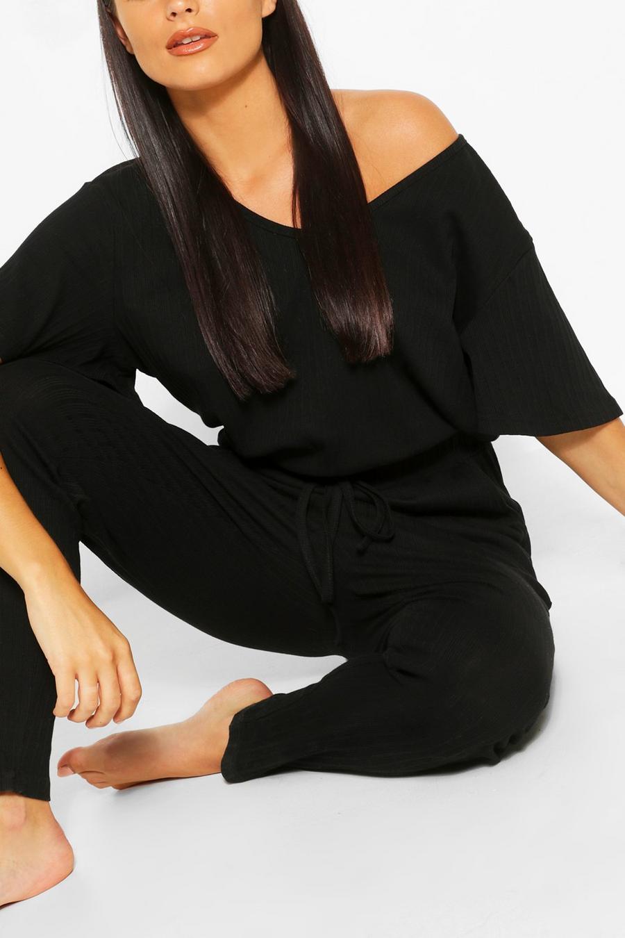 Ribbed Slouch Tie Jumpsuit image number 1