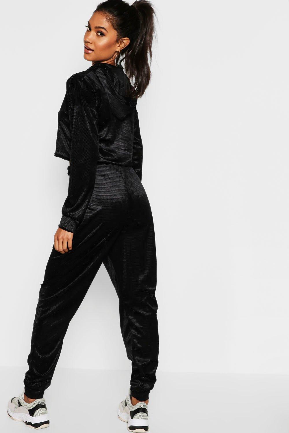 velvet tracksuit boohoo