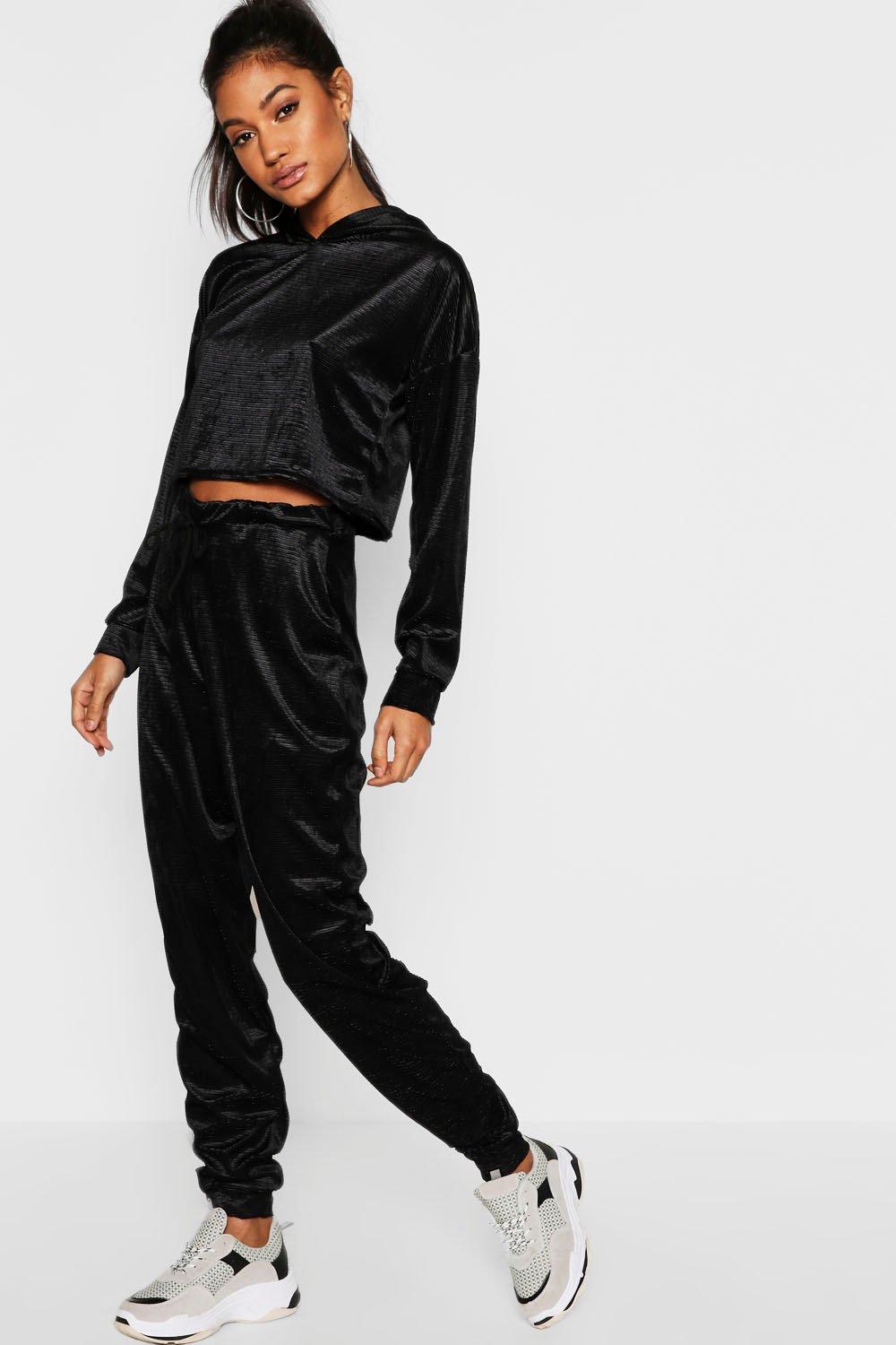 velvet tracksuit boohoo