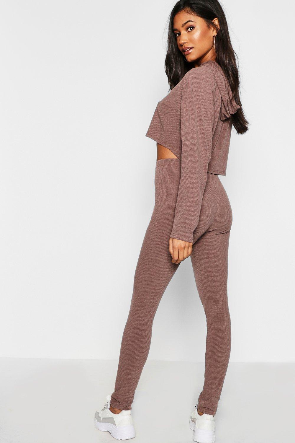 Cropped hoodie and leggings set sale