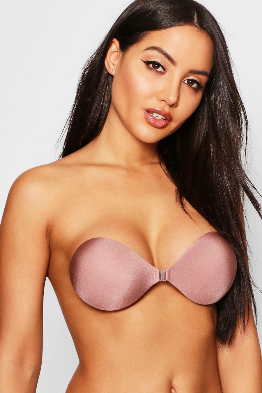 Mocha beige Front Fastening Stick On Bra